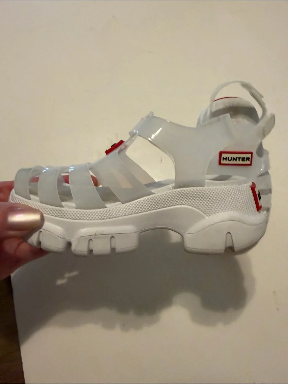 Hunter Kids White Jelly fisherman Sandals